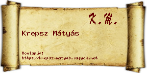 Krepsz Mátyás névjegykártya